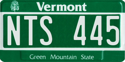 VT license plate NTS445