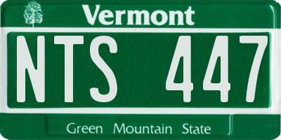 VT license plate NTS447