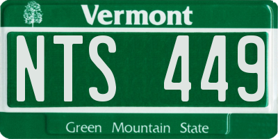 VT license plate NTS449