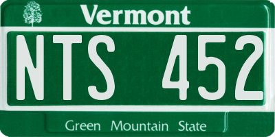 VT license plate NTS452