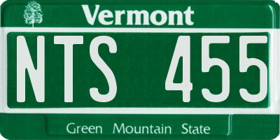 VT license plate NTS455