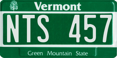 VT license plate NTS457