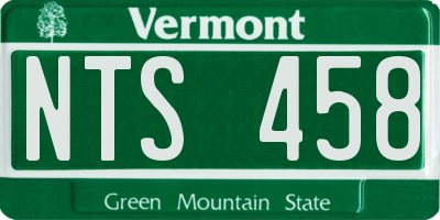 VT license plate NTS458