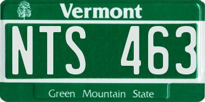 VT license plate NTS463