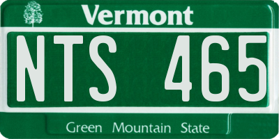 VT license plate NTS465