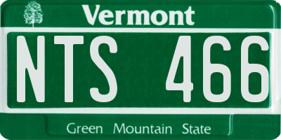 VT license plate NTS466