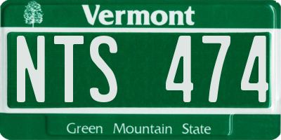 VT license plate NTS474