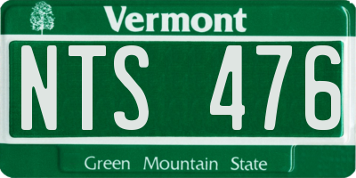 VT license plate NTS476