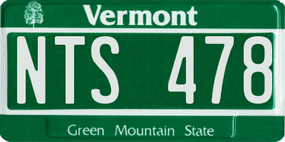 VT license plate NTS478