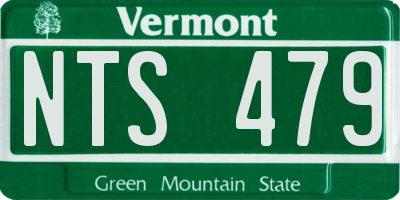 VT license plate NTS479