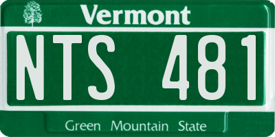 VT license plate NTS481