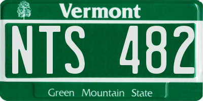 VT license plate NTS482