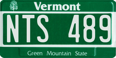 VT license plate NTS489