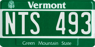 VT license plate NTS493