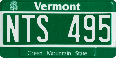 VT license plate NTS495