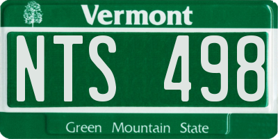 VT license plate NTS498