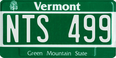 VT license plate NTS499