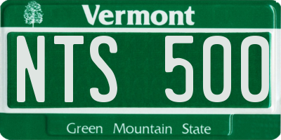 VT license plate NTS500