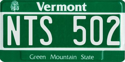 VT license plate NTS502