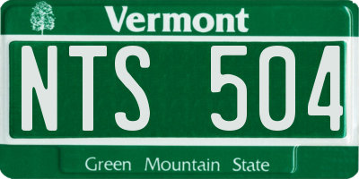 VT license plate NTS504
