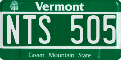 VT license plate NTS505