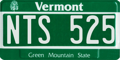 VT license plate NTS525