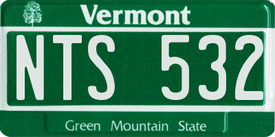 VT license plate NTS532