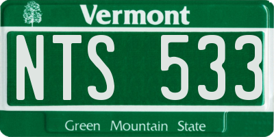 VT license plate NTS533