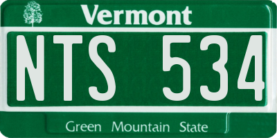 VT license plate NTS534