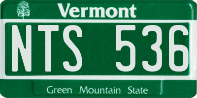 VT license plate NTS536