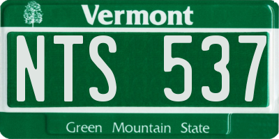 VT license plate NTS537