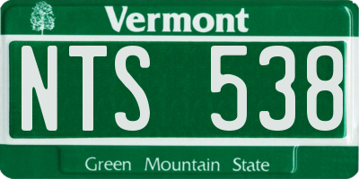 VT license plate NTS538