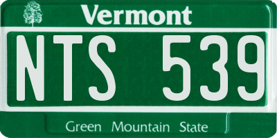 VT license plate NTS539