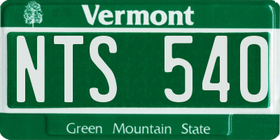 VT license plate NTS540