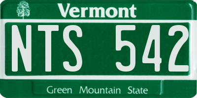 VT license plate NTS542
