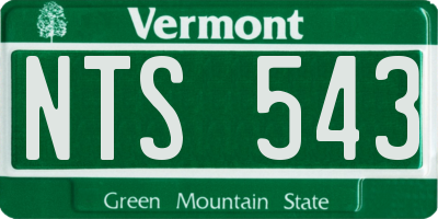 VT license plate NTS543