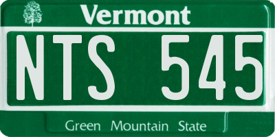 VT license plate NTS545