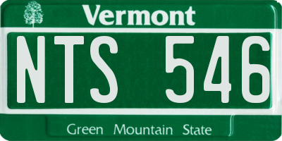 VT license plate NTS546