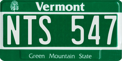 VT license plate NTS547