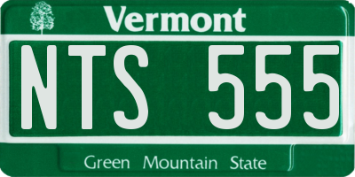 VT license plate NTS555