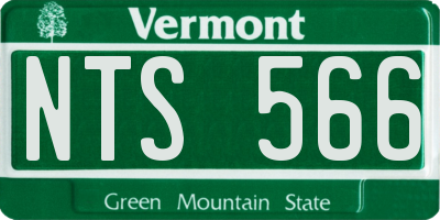 VT license plate NTS566