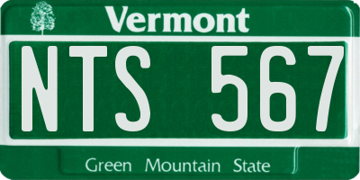 VT license plate NTS567