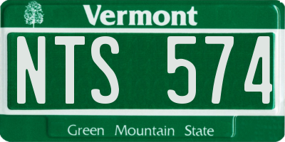 VT license plate NTS574