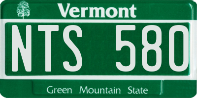 VT license plate NTS580