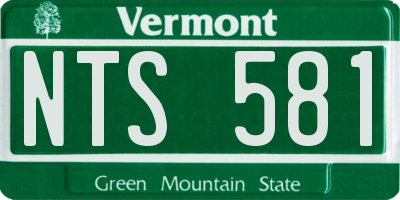 VT license plate NTS581