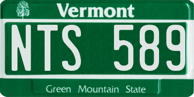 VT license plate NTS589