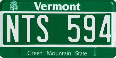 VT license plate NTS594