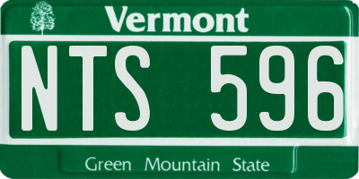VT license plate NTS596