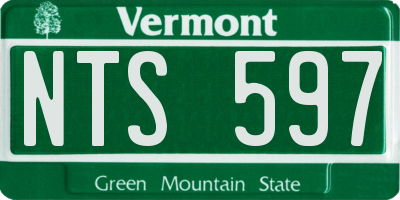 VT license plate NTS597