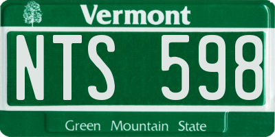 VT license plate NTS598